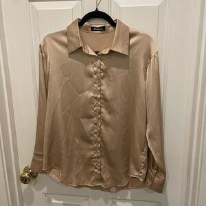 Never worn Gold Satin Button Down